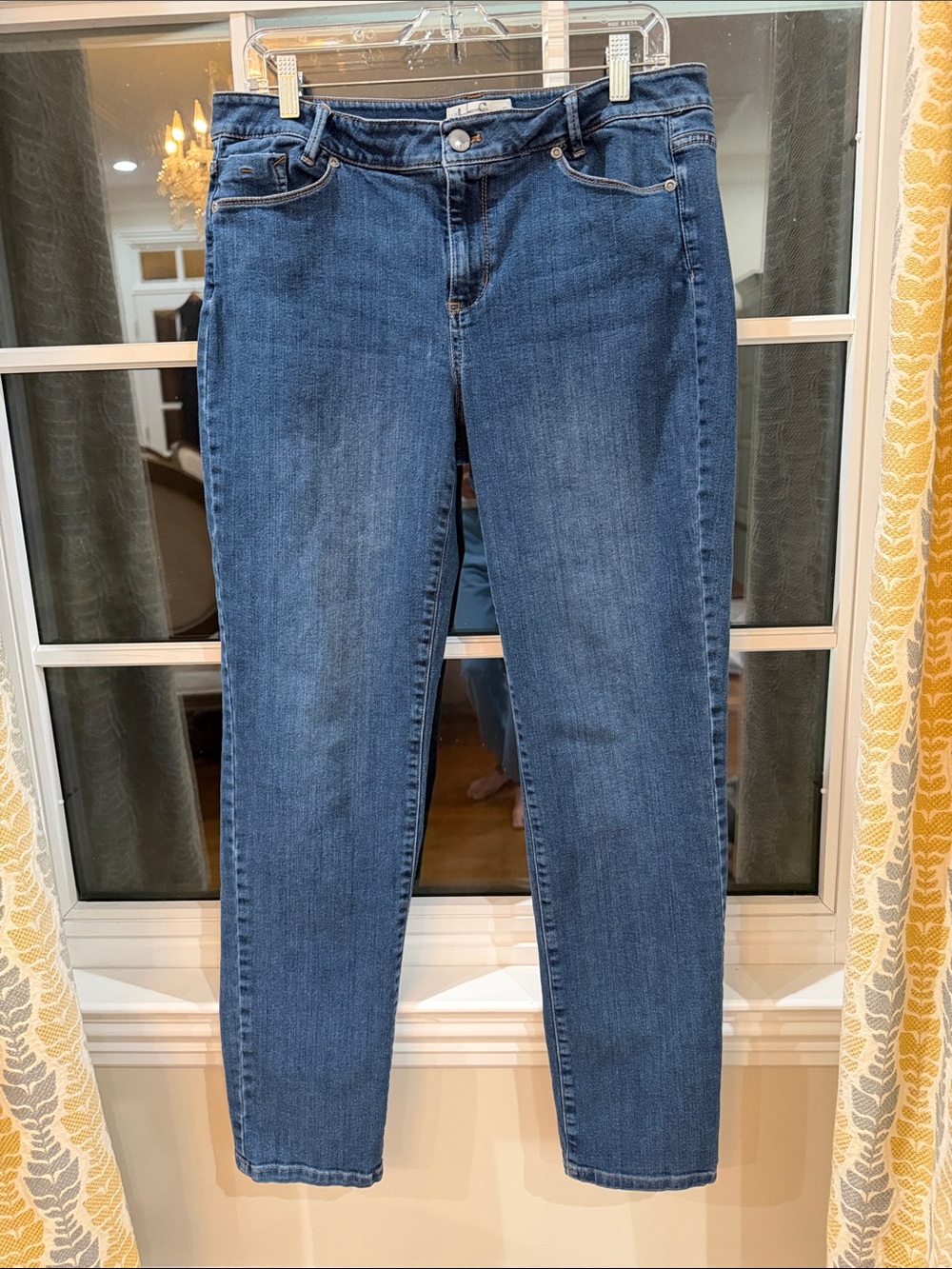J. Jill The Weekender Straight Leg Jeans 12 Medium Wash Tencel Comfort Blue